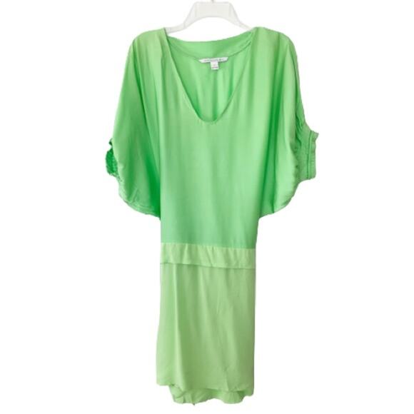 Diane Von Furstenberg Lime Green Belted Dress - Picture 1 of 13